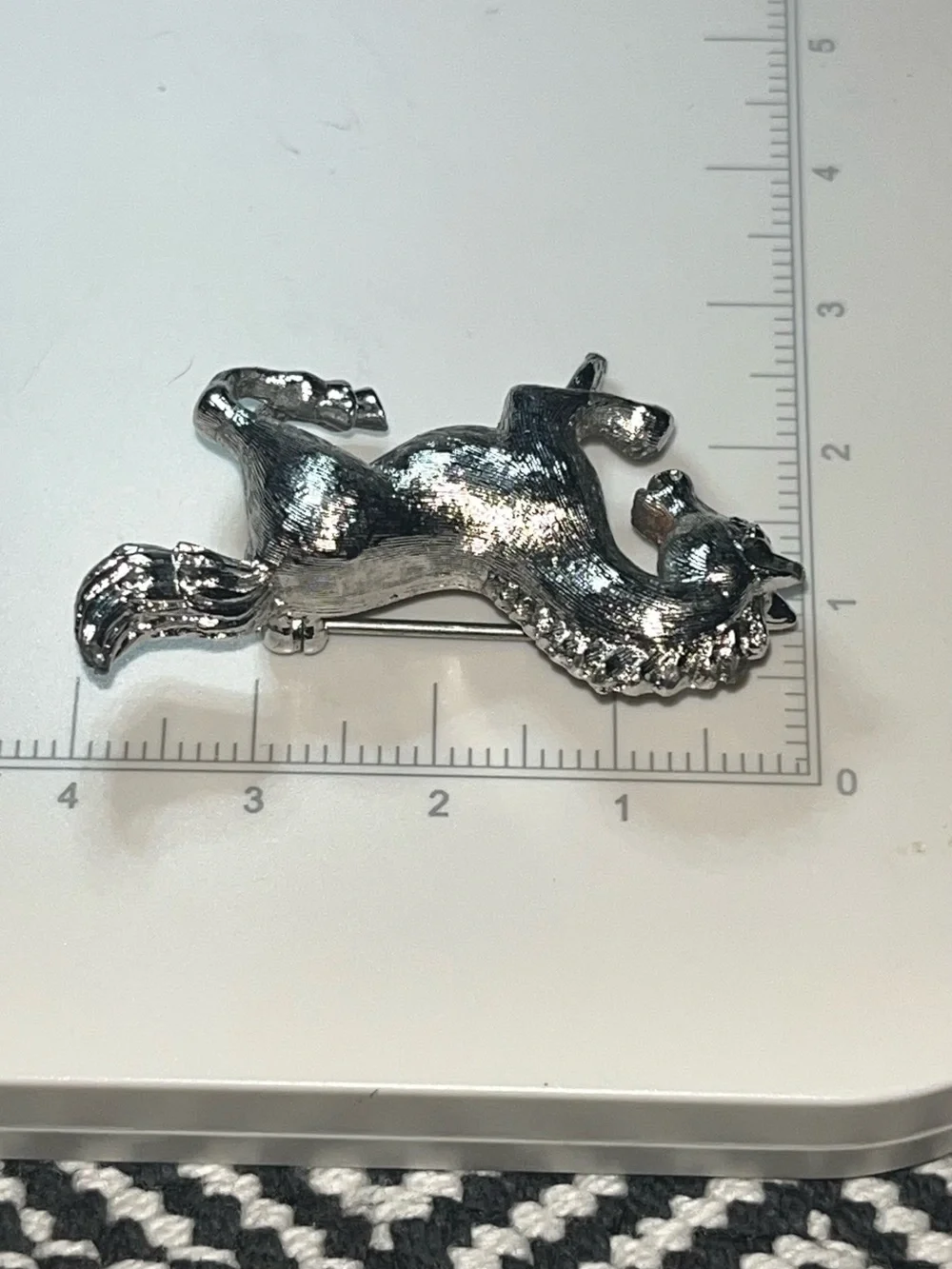 Vintage Signed Monet Silver Tone Galloping Horse Brooch Equestrian Pin